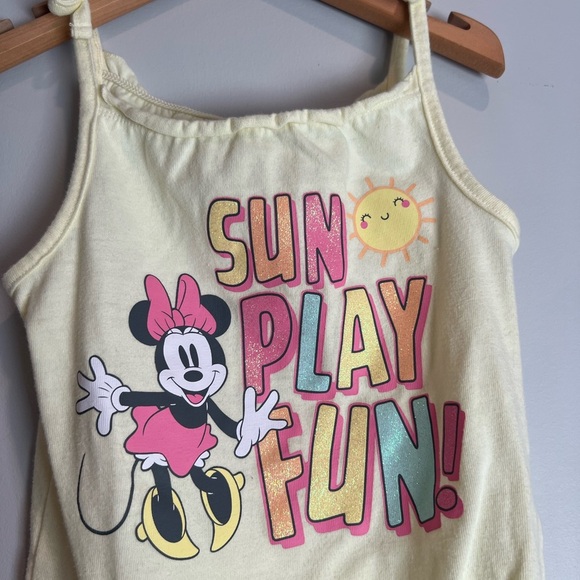 Disney Baby One Piece Tank Top Bodysuit - Yellow Minnie Mouse 18-24M Girl - Picture 2 of 5